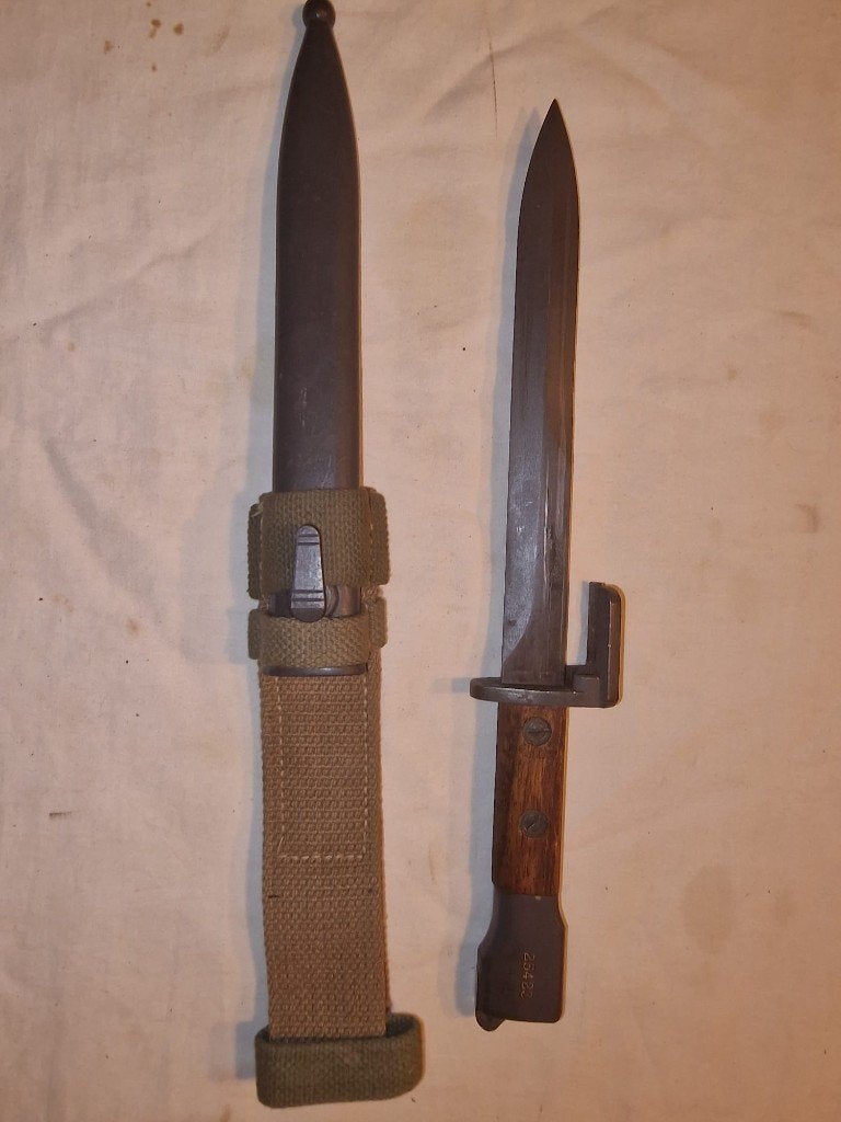 Baïonnette FAL (D), Collections, Enlèvement ou Envoi, Armée de terre, Couteau ou Poignard