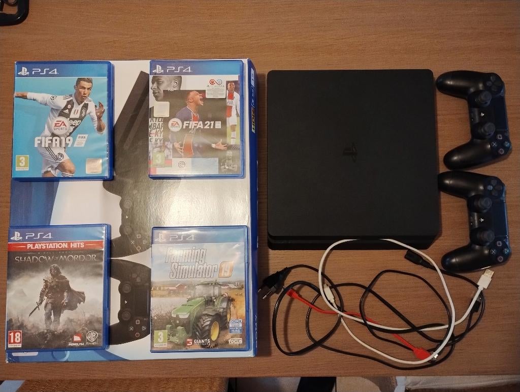 Playstation 4 + 2 controllers + 4 spelletjes, Ophalen, Met 2 controllers, 1 TB, Original