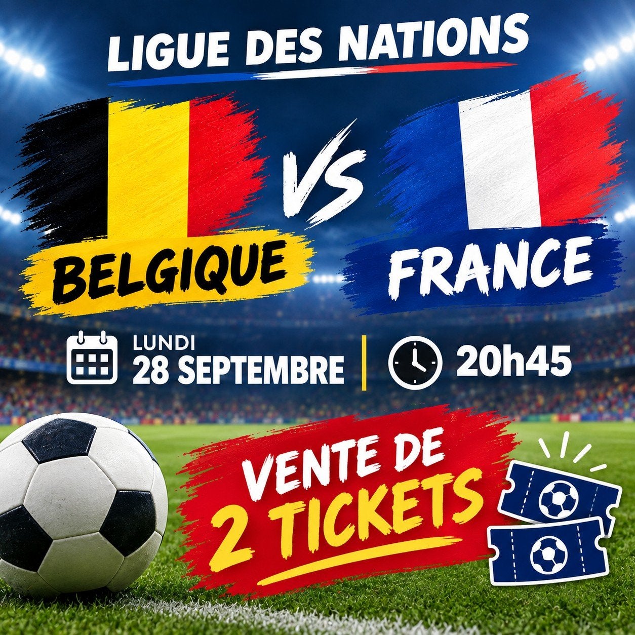 Tickets match  Belgique France Nations League, Tickets & Billets, Septembre