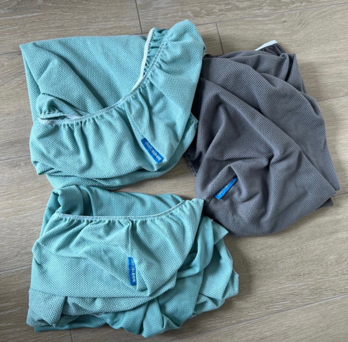 Pakket 3 hoeslakens Aerosleep, Ophalen, Zo goed als nieuw, Aerosleep, Hoeslaken of Sloop