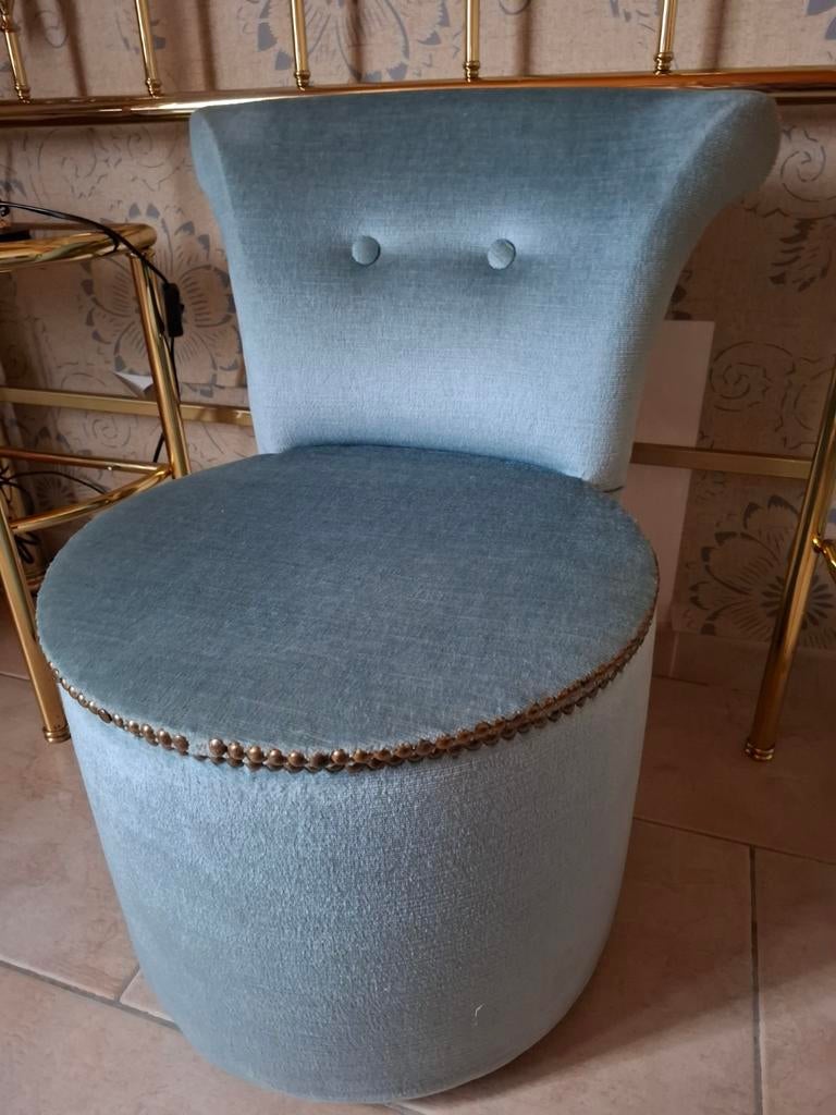 Vintage zetel - poef., Huis en Inrichting, Zetels | Voetbanken en poefs, Ophalen