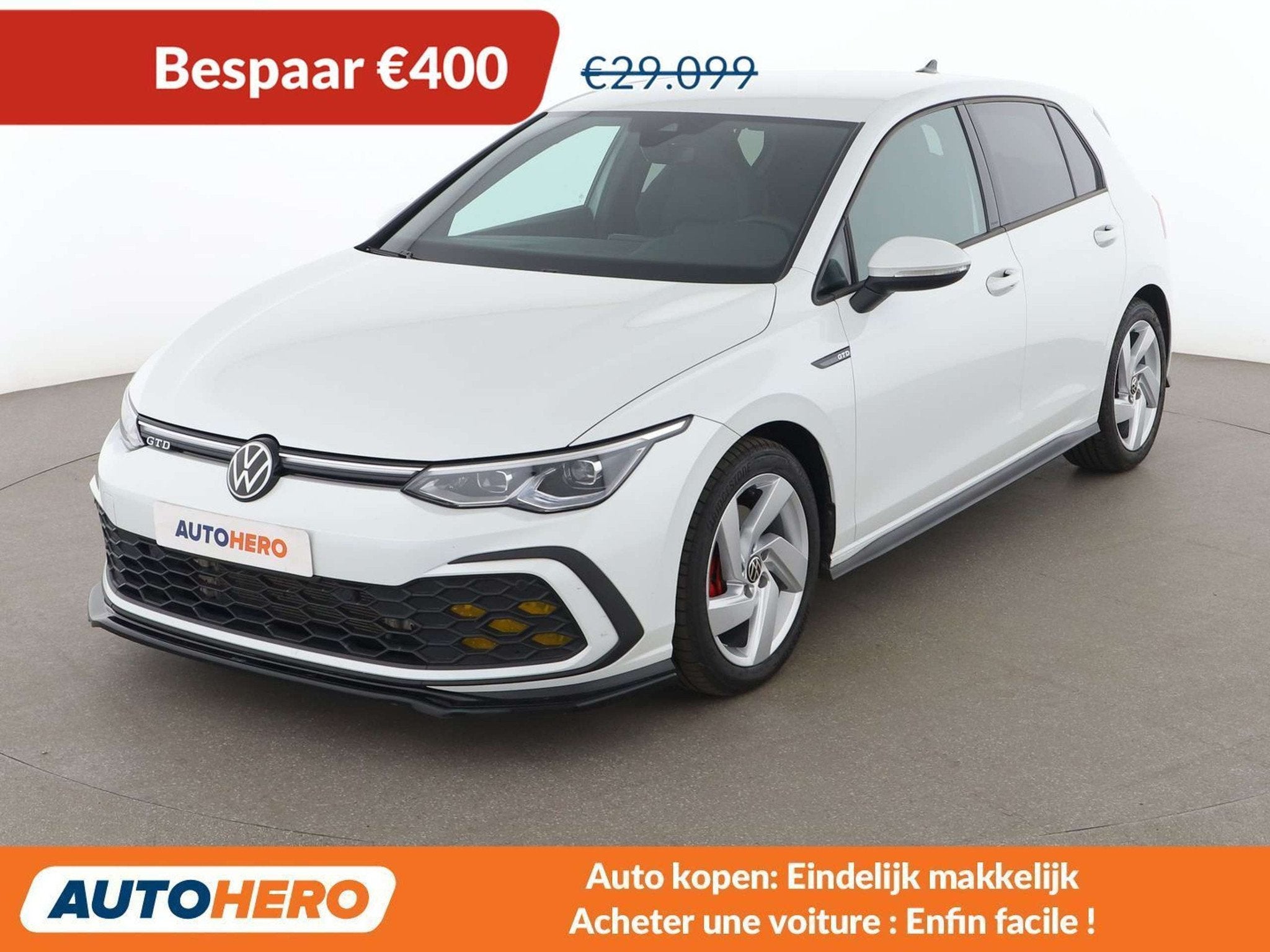 Volkswagen Golf 2.0 TDI GTD (bj 2023, automaat), Stof, Gebruikt, 1465 kg, Wit