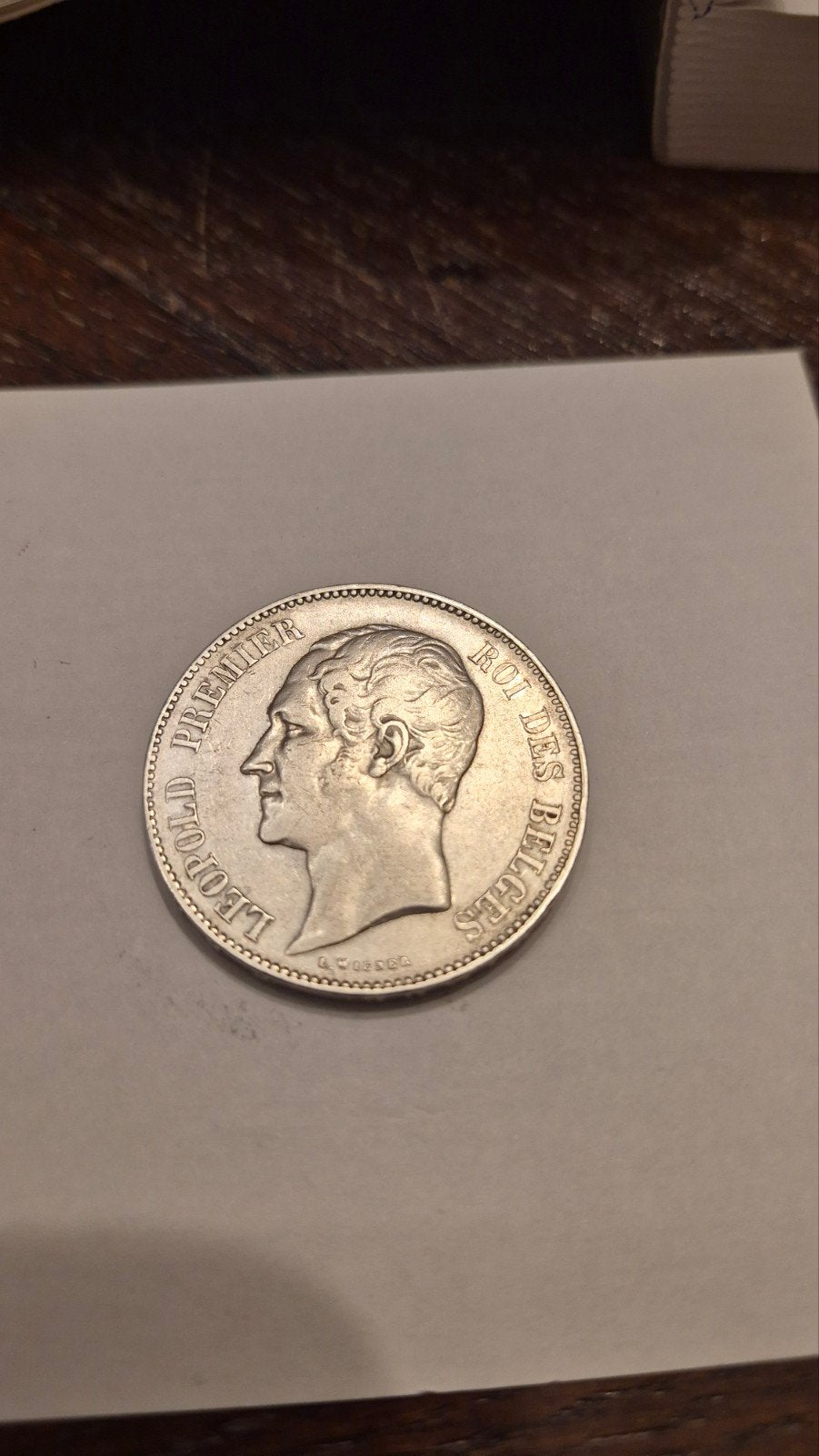 Prachtige 5 frank zilver leopold 1 blootshoofds 1849 grote 9, Zilver, Ophalen of Verzenden, Losse munt, Zilver