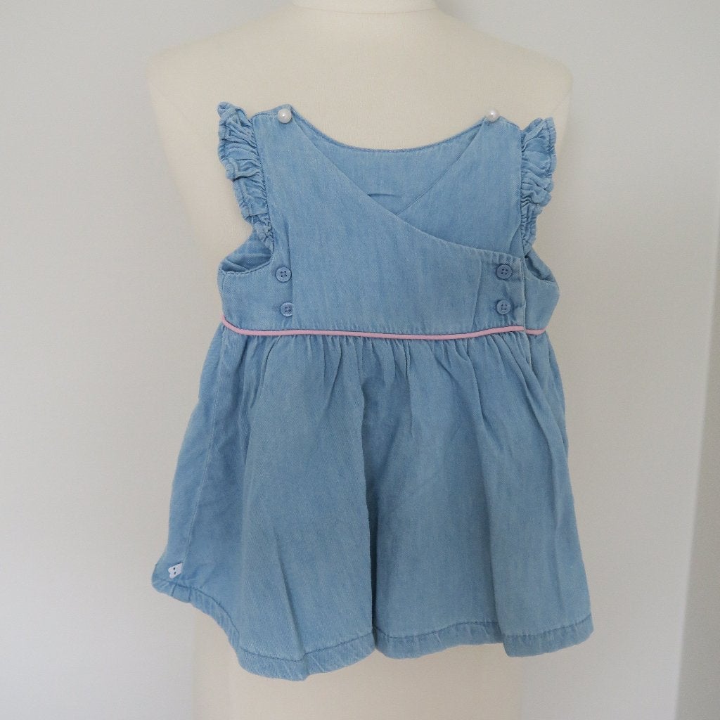 Jeansjurkje - 12 m - Obaibi, Kinderen en Baby's, Babykleding | Maat 74, Meisje, Jurkje of Rokje, Nieuw, Ophalen of Verzenden
