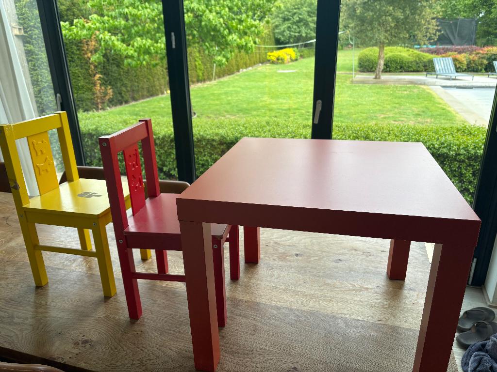 kindertafel en 2 stoeltjes IKEA, gratis af te halen, Ophalen, Gebruikt, Tafel(s) en Stoel(en)