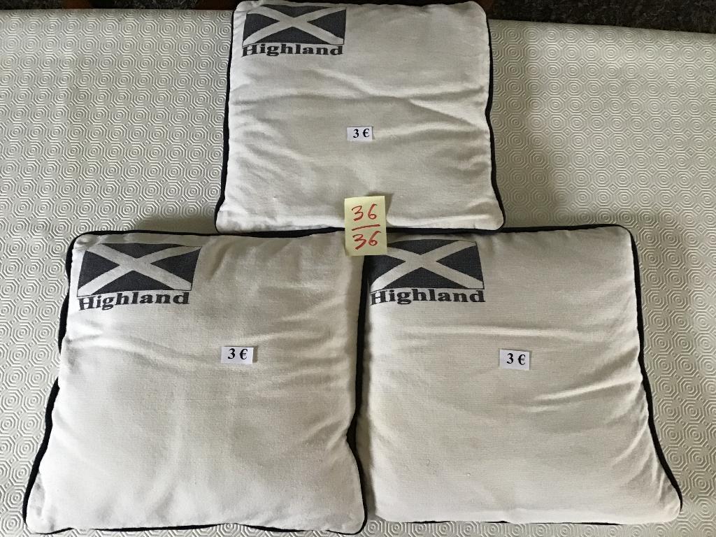 3 kussens "Highland" 36 cm op 36 cm en meer ..., Ophalen of Verzenden, Zo goed als nieuw