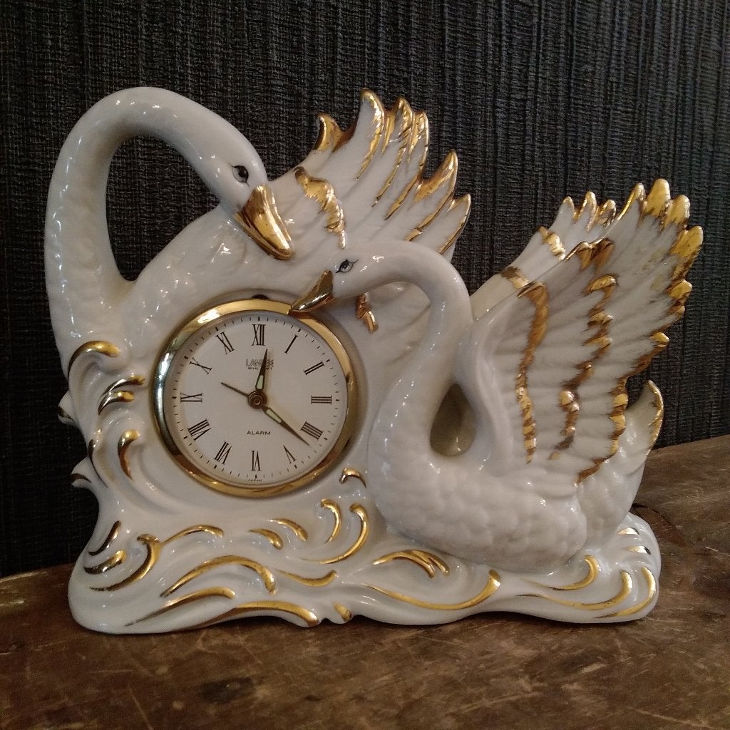 Horloge vintage en forme de cygne.  style Regency japonais, Antiquités & Art, Envoi