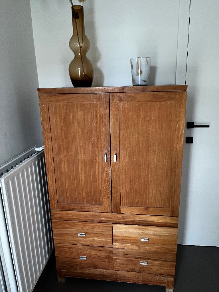 Teakhouten kast, Ophalen, Gebruikt, 100 tot 150 cm, 50 tot 100 cm
