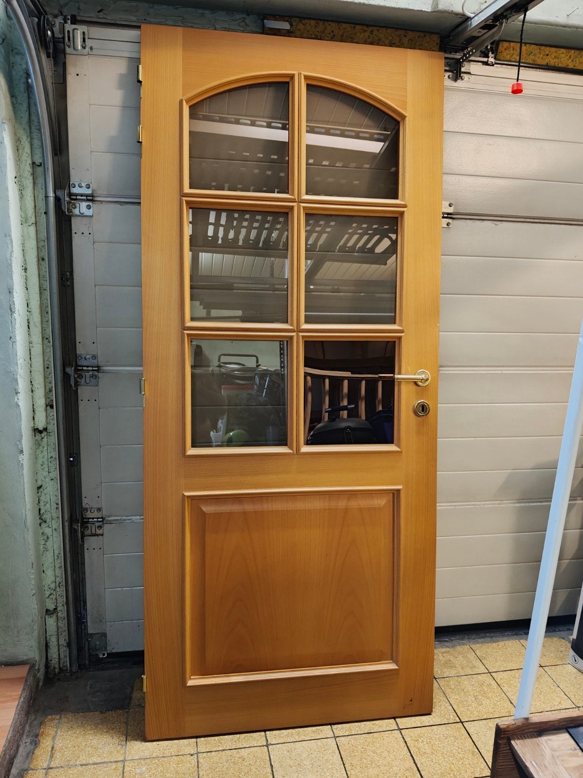 binnendeur met glas te koop, Doe-het-zelf en Bouw, Ophalen, Gebruikt, 80 tot 100 cm, Binnendeur
