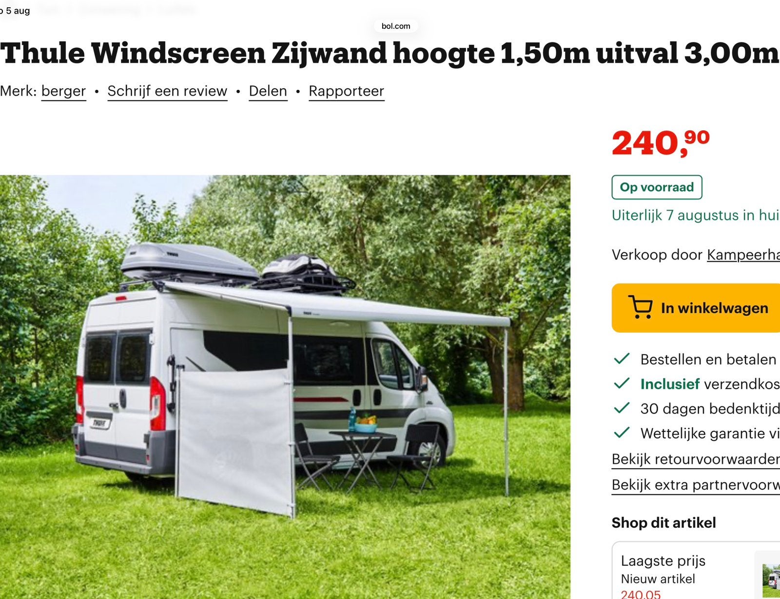 Thule windscherm, Ophalen, Zo goed als nieuw