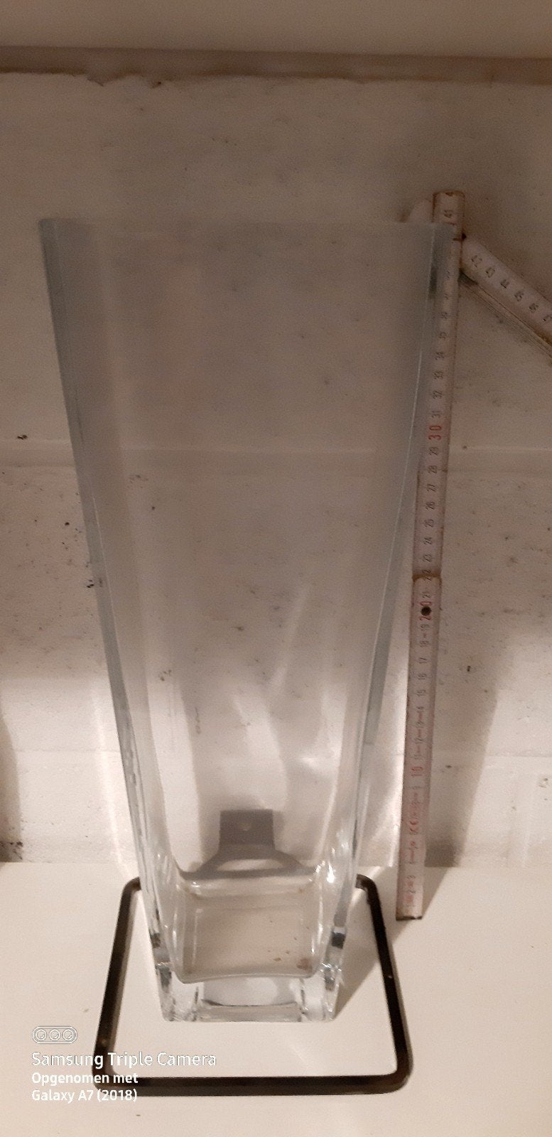 Grote vaas, Ophalen, Zo goed als nieuw, Transparant, Glas