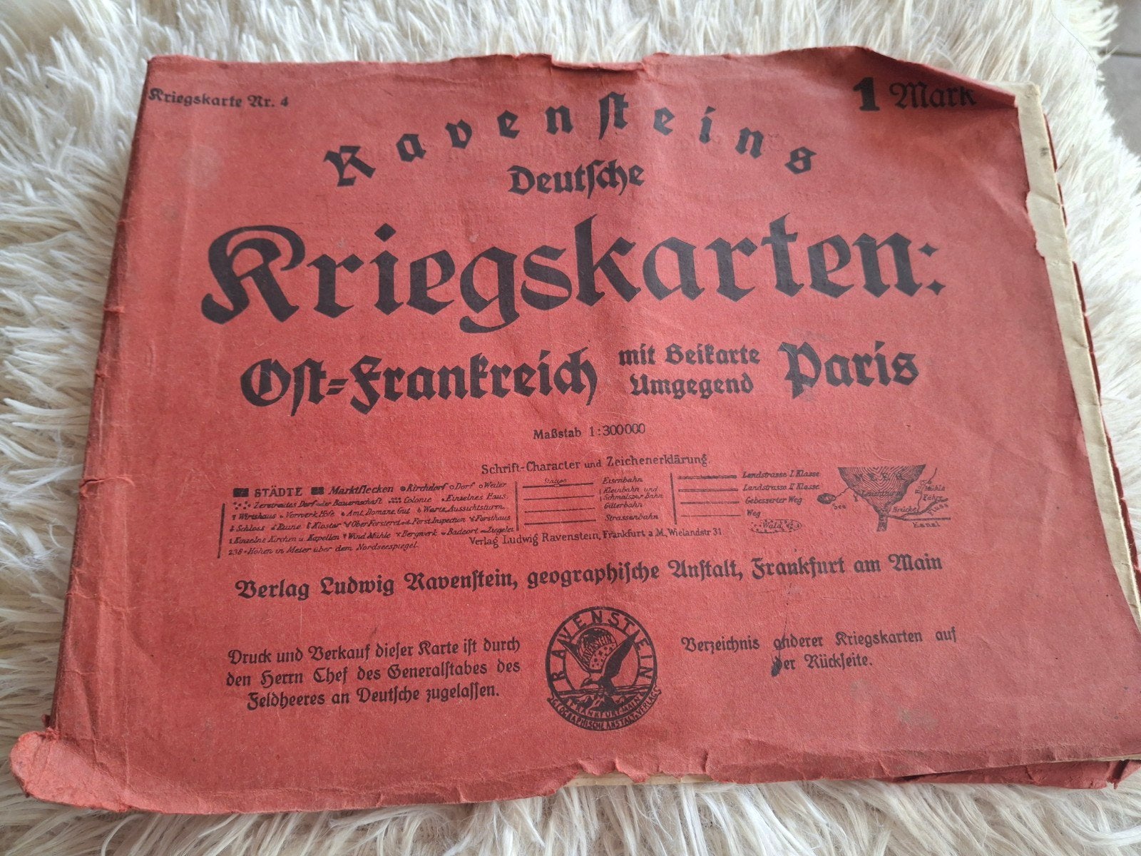 Ancienne carte de guerre allemande, Enlèvement