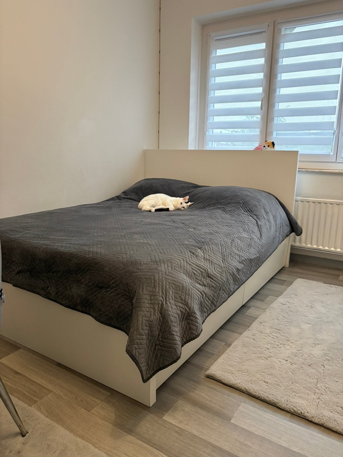 lit blanc, 140 cm, Enlèvement, Utilisé, Deux personnes
