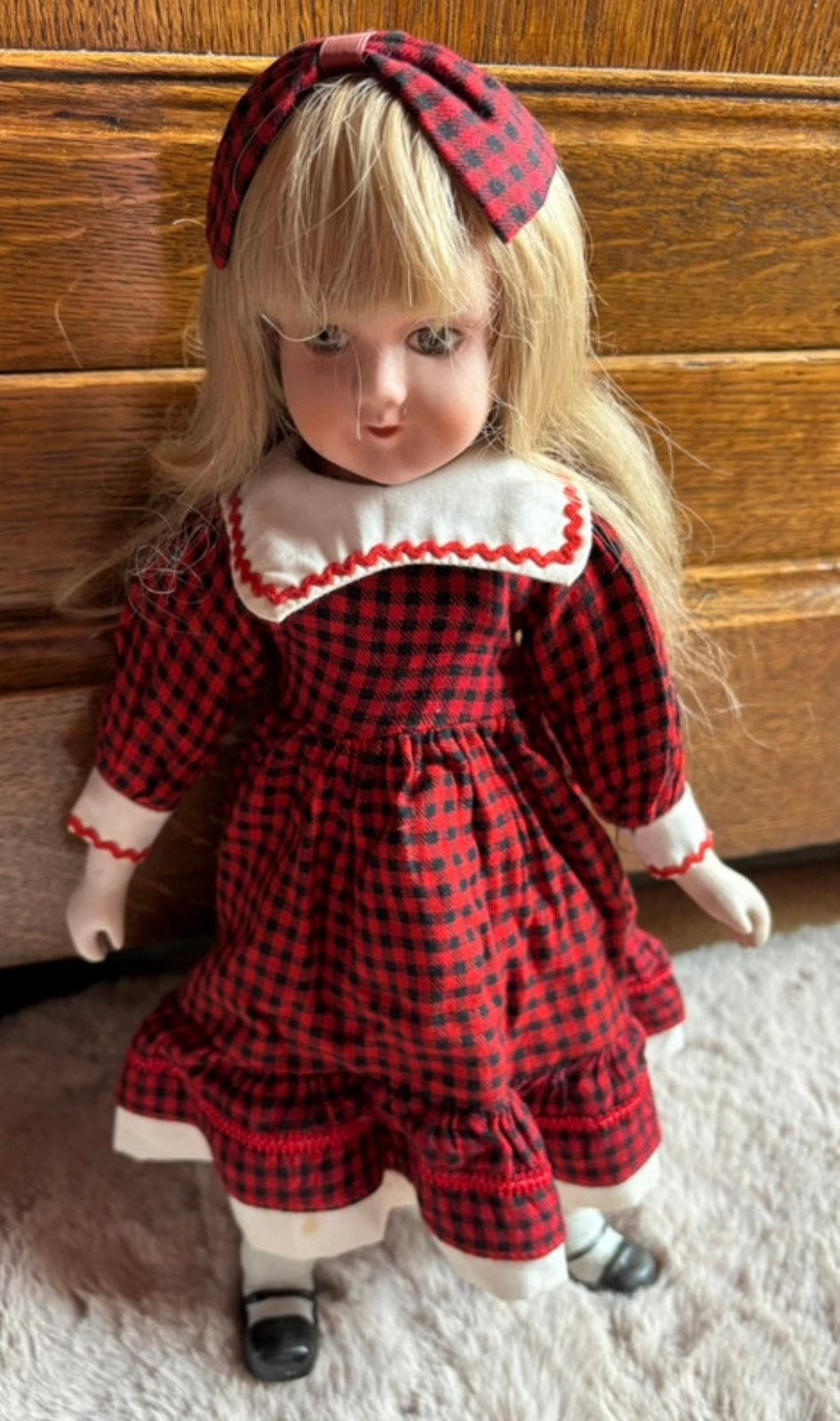 Antieke/oude porseleinen pop 38 cm., Ophalen of Verzenden, Zo goed als nieuw, Pop