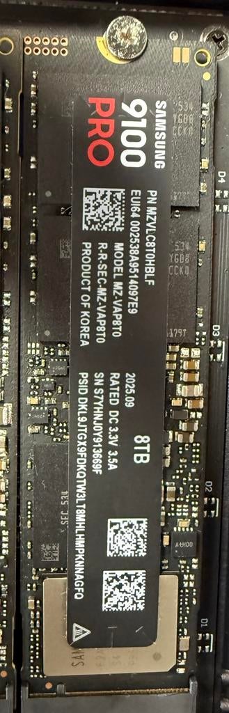 Nieuwe samsung pro 8tb ssd nvme 9100 pro, Computers en Software, Harde schijven, Ophalen of Verzenden, Nieuw, SSD