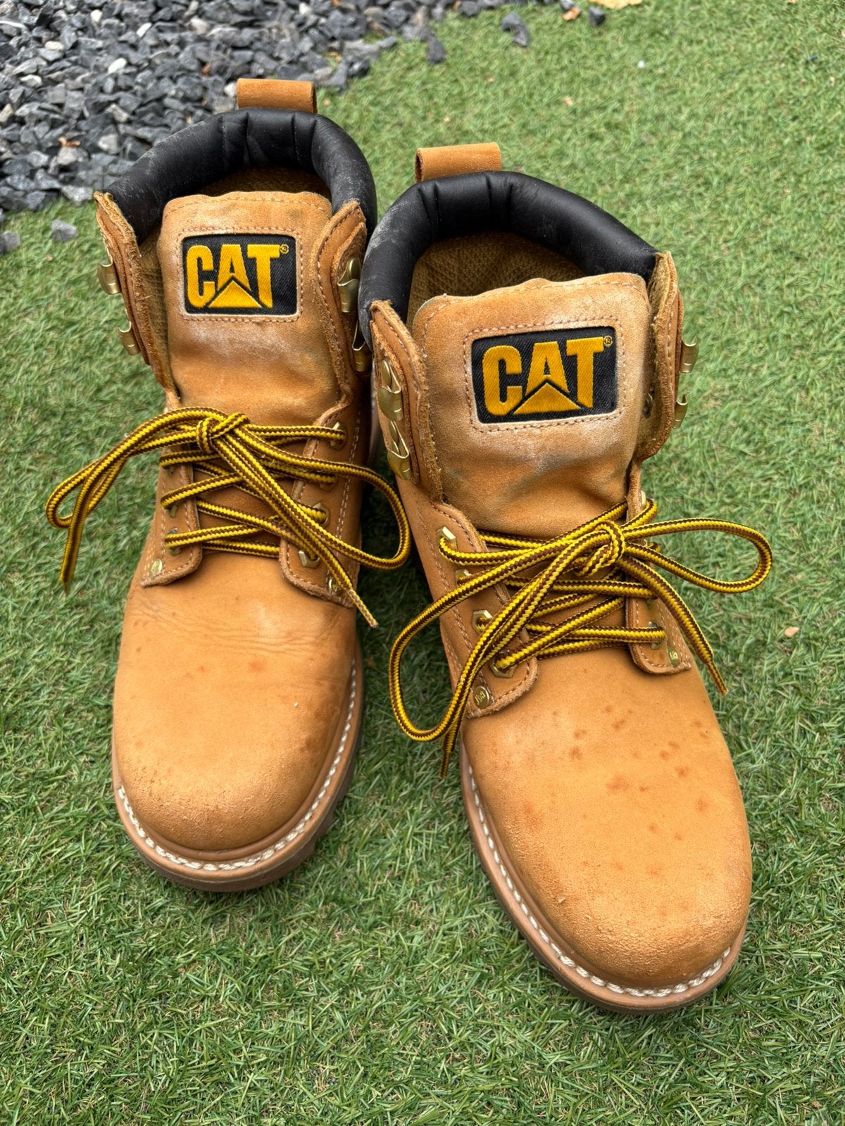 Cat Caterpillar camel leren schoenen/laarzen, Kleding | Heren, Schoenen, Ophalen, Overige kleuren, Boots, Gedragen