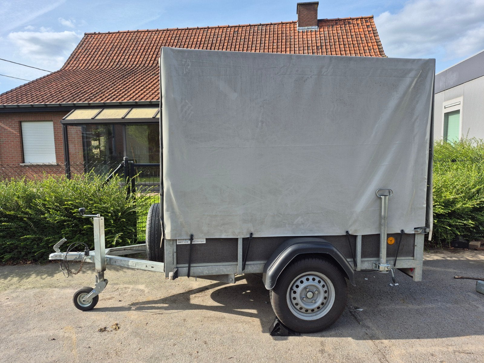 Occasie aanhangwagen enkel as met huif 200x130, Ophalen
