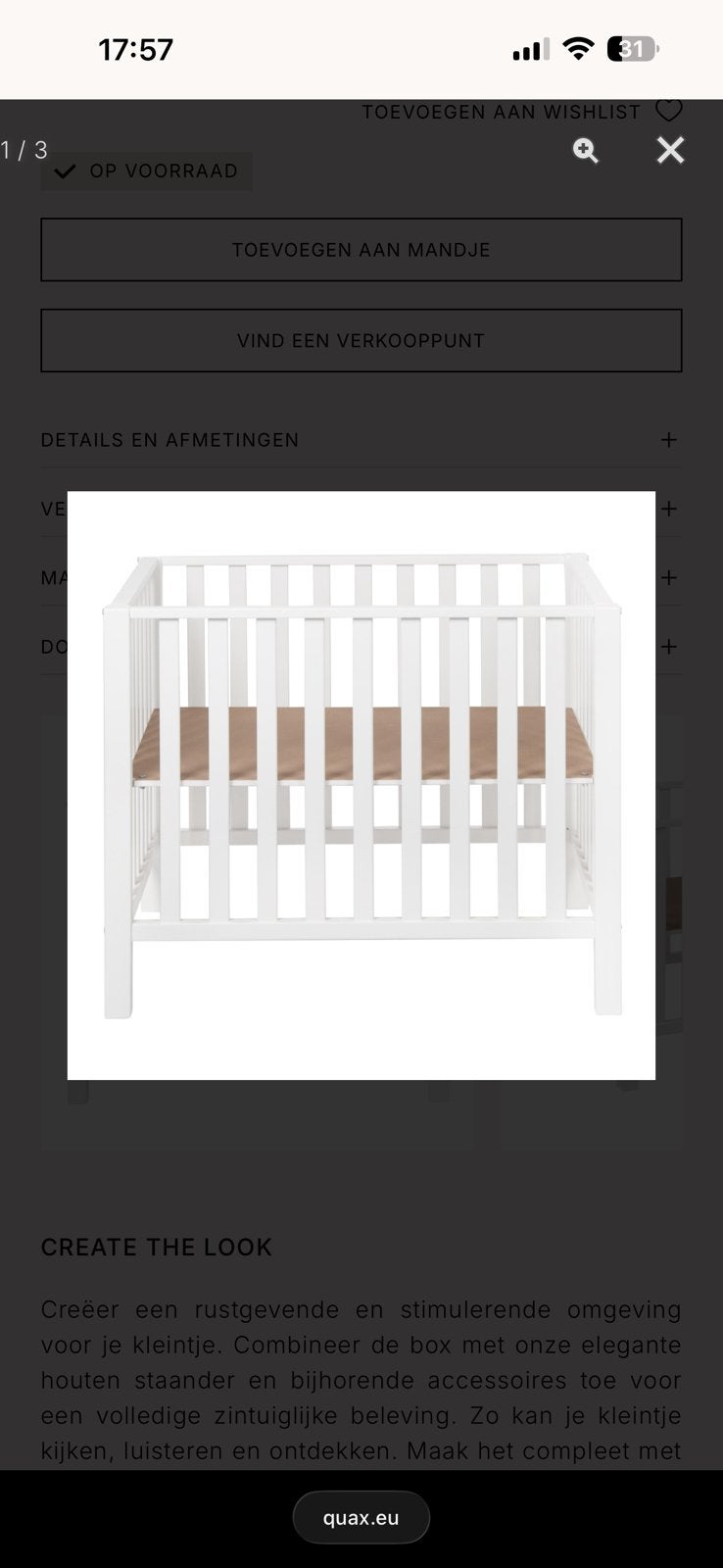 Parc bébé/enfant, Enfants & Bébés, Enlèvement, Comme neuf, Réglable en hauteur