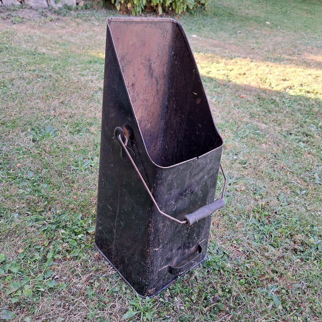 Seau à charbon ancien, Maison & Meubles, Seaux, Enlèvement, Utilisé, Bois, Avec poignée