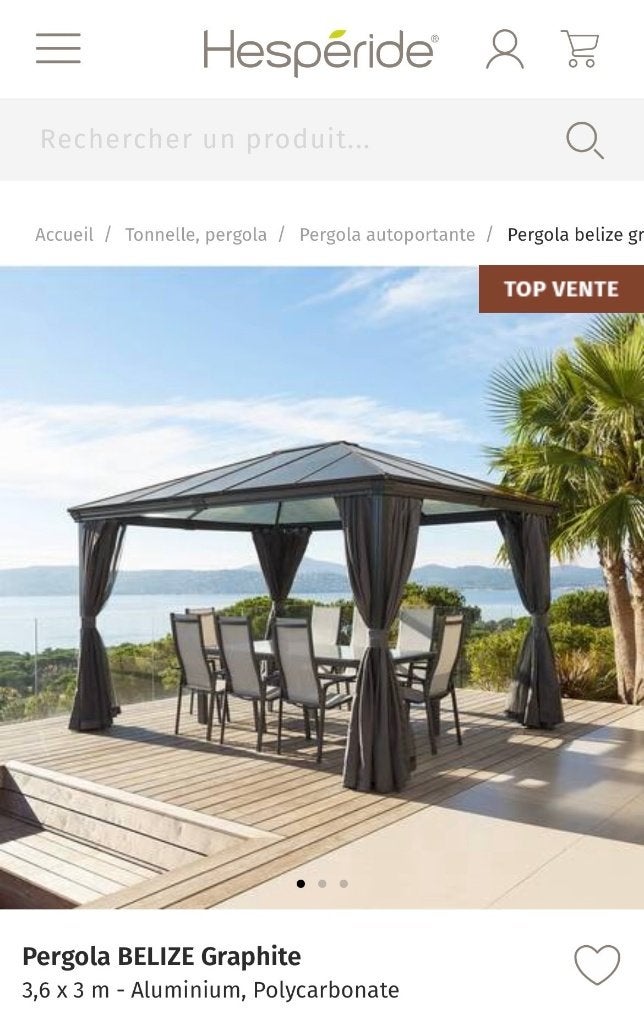 Pergola 3m sur 3m60, Enlèvement, Neuf
