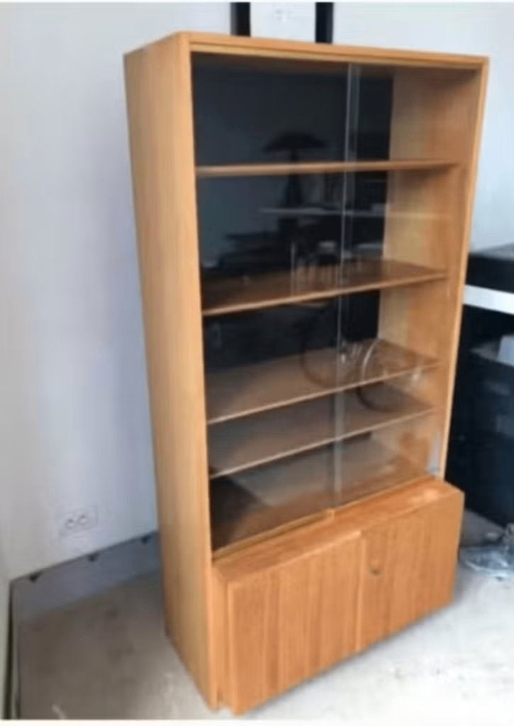 originele vintage vitrinekast, Ophalen, Gebruikt