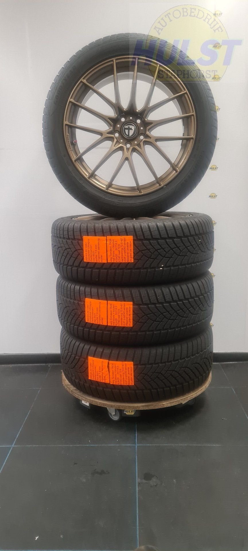 set Tomason TN26 lichtmetalen velgen met Goodyear winterband, Auto-onderdelen, Banden en Velgen, Ophalen, Gebruikt, -, 265 mm