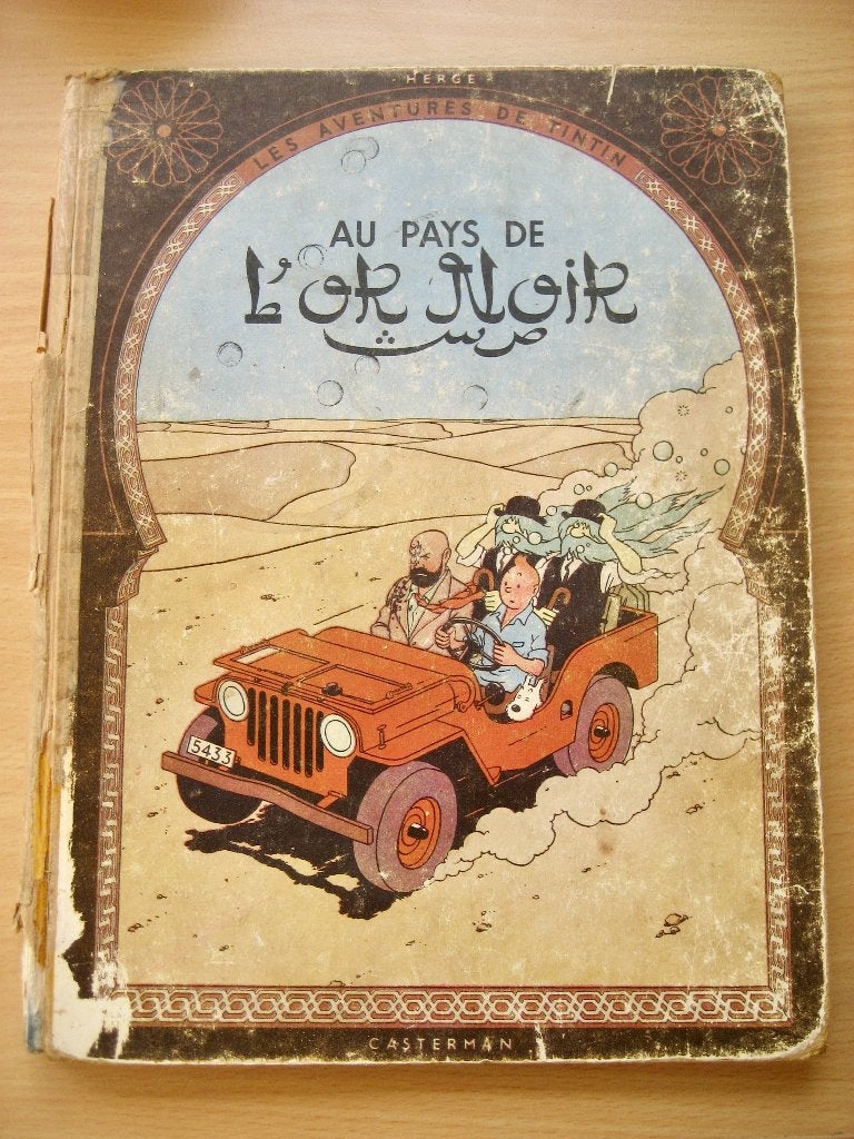 TINTIN Au Pays de l'Or Noir - ÉDITION ORIGINALE 1950 Dos B4, Livres, BD, Utilisé, Une BD, Envoi