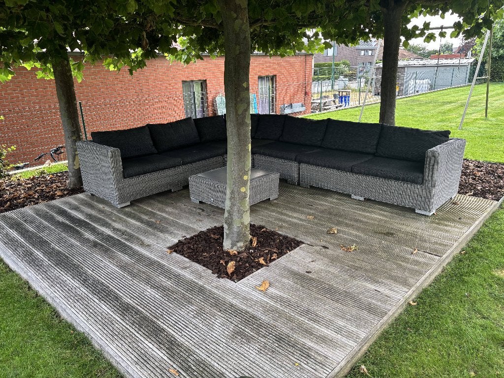 loungeset, Tuin en Terras, Tuinsets en Loungesets, Ophalen, Gebruikt, Rotan, 6 zitplaatsen