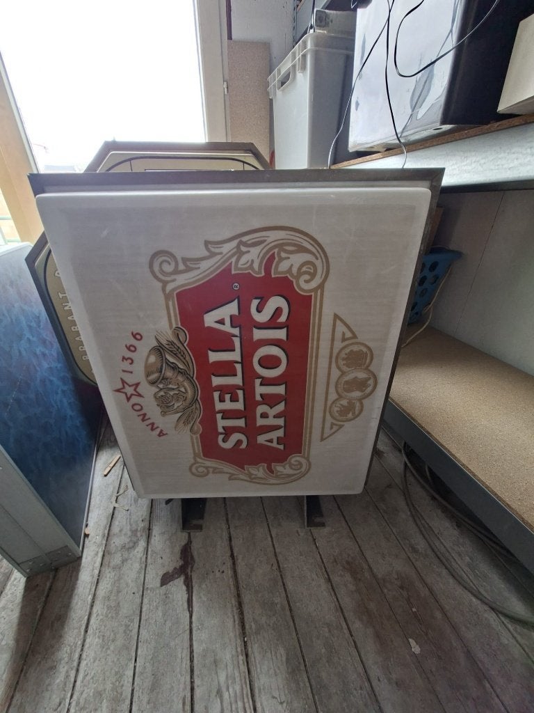 Vintage Lichtreclame Stella Artois, Ophalen, Gebruikt, Lichtbak of (neon) lamp