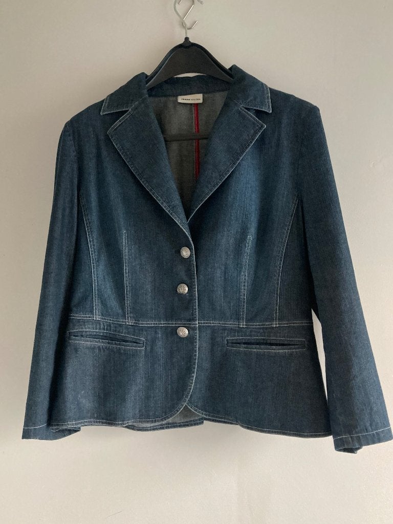 * Frank Walder * Blazer en jean boutons décoratifs — T 40, Taille 38/40 (M), Enlèvement ou Envoi, Comme neuf, Bleu
