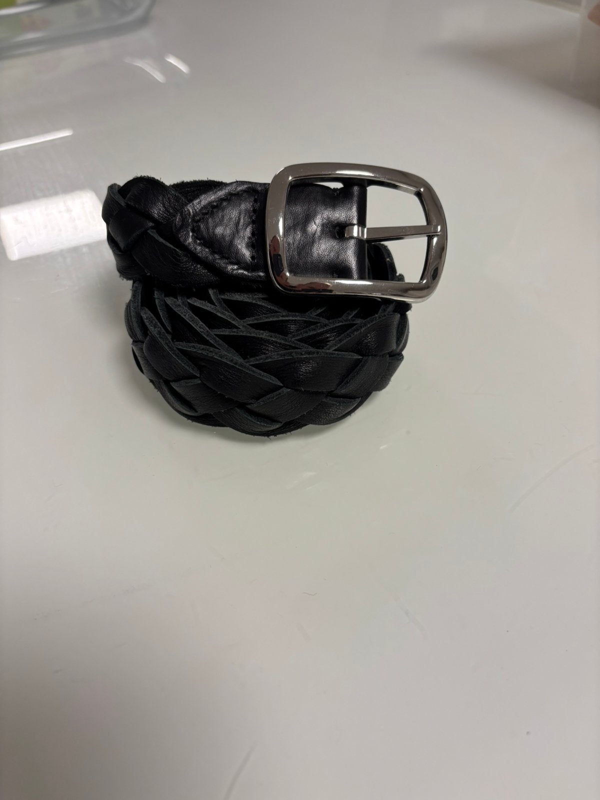 Massimo Dutti gevlochten leren riem bruin/zwart dubbel M=85, Vêtements | Hommes, Enlèvement ou Envoi, Comme neuf, Brun