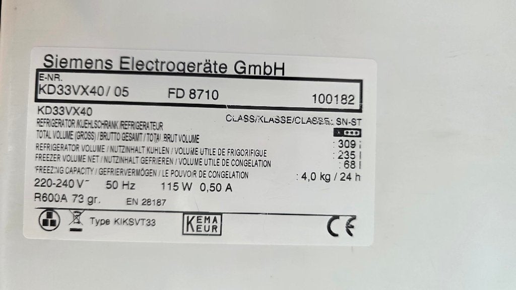 Frigo-congélateur Siemens - Fonctionne parfaitement, Electroménager, Avec compartiment congélateur, 160 cm ou plus, Enlèvement