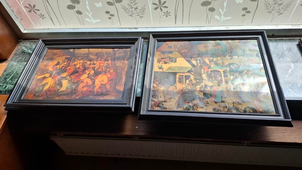 2x zwaar houten kader, Antiquités & Art, Art | Peinture | Classique, Enlèvement