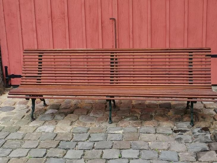 bank met drie gietijzeren poten en 26 (zesentwintig!) latten, Antiek en Kunst, Ophalen