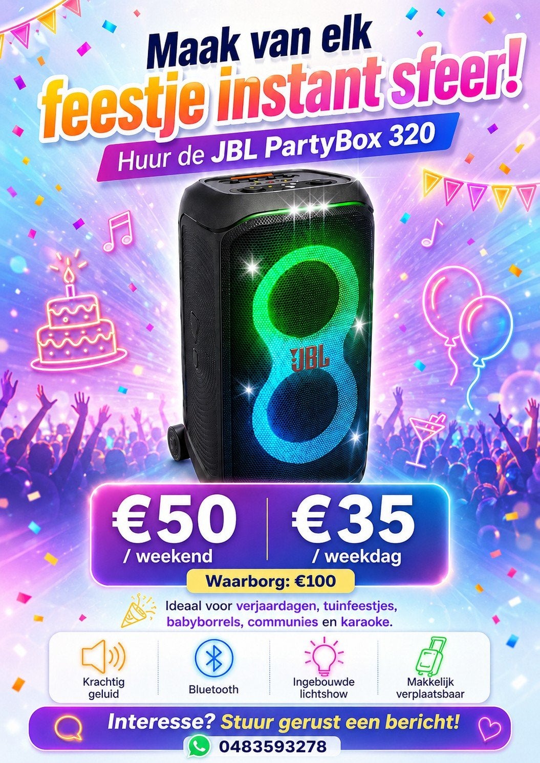 Jbl huren, Ophalen of Verzenden