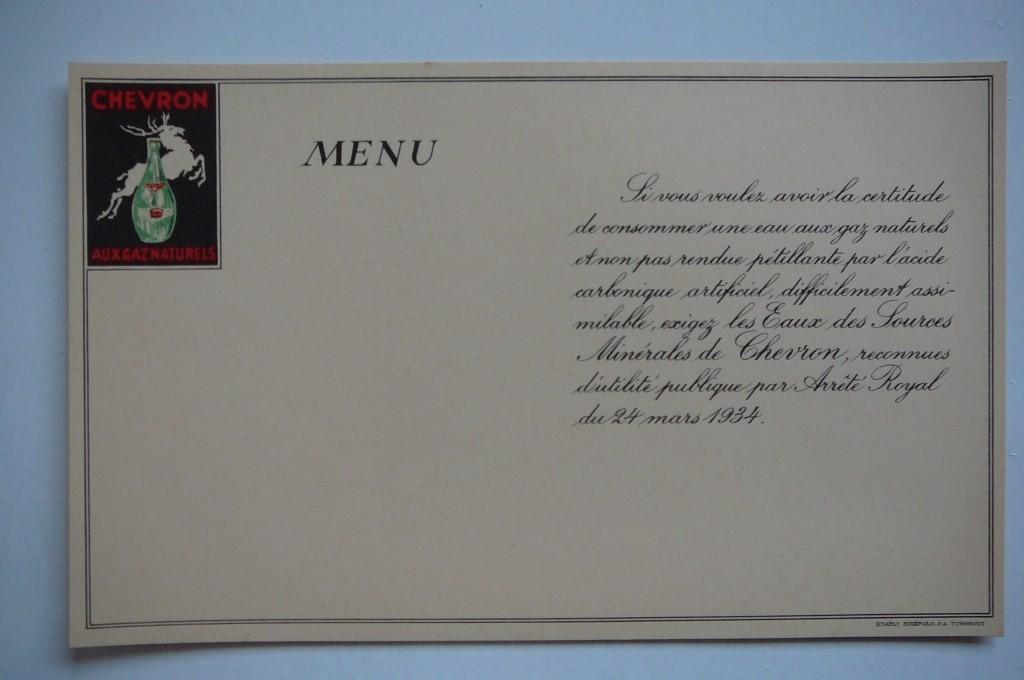 Chevron menu kaart, Ophalen of Verzenden, Zo goed als nieuw, Overige typen