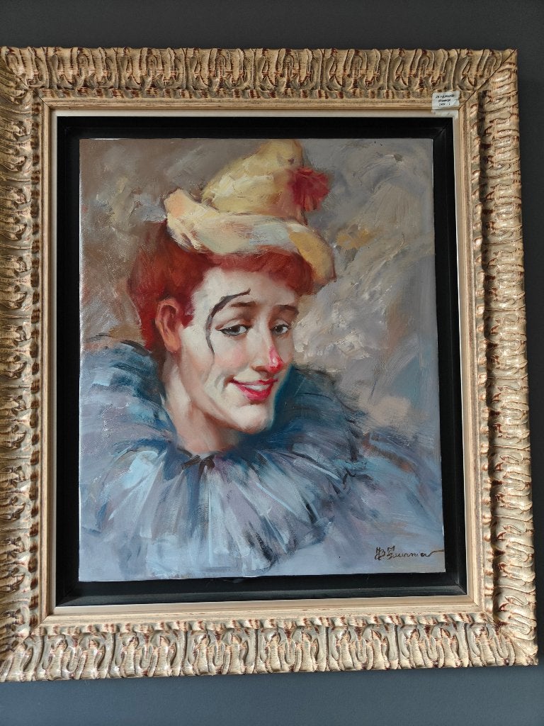 Schilderij op doek JB. Fournier, Antiek en Kunst, Kunst | Schilderijen | Klassiek, Ophalen, Doek, Portret of Personen, Realistisch