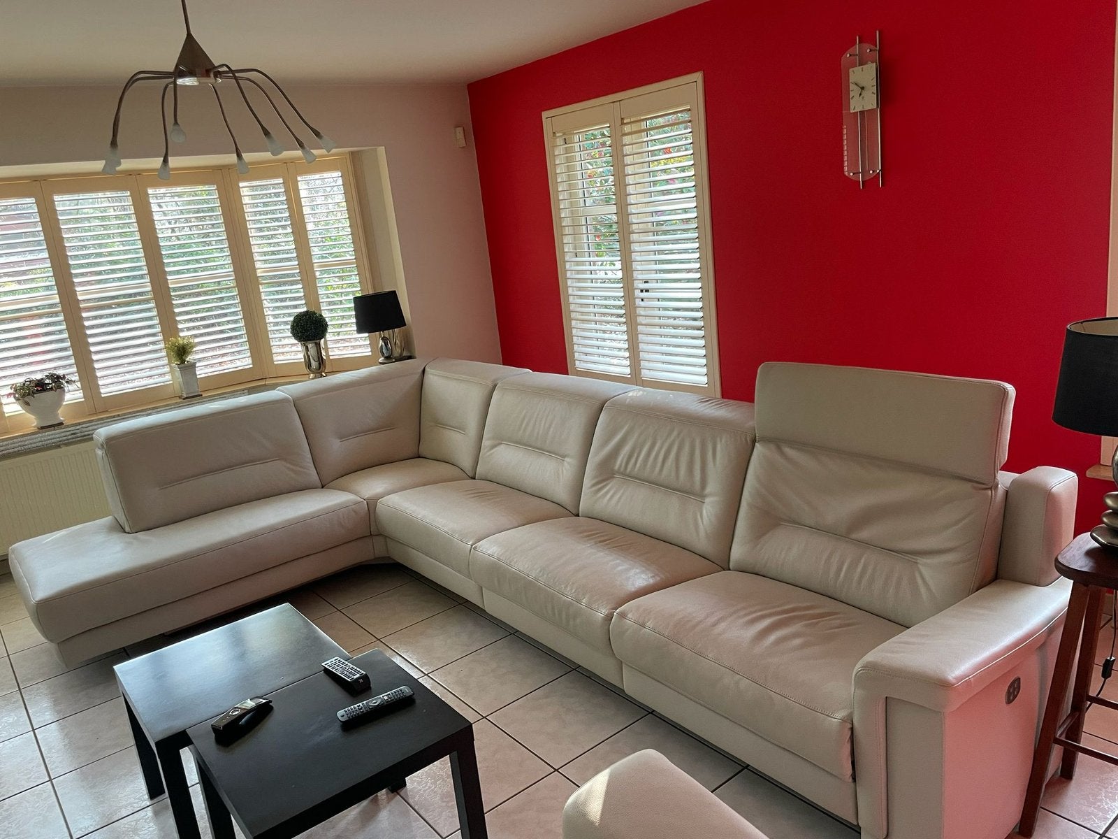 Lederen fauteuil en hoekbank relax deel, Ophalen, Zo goed als nieuw