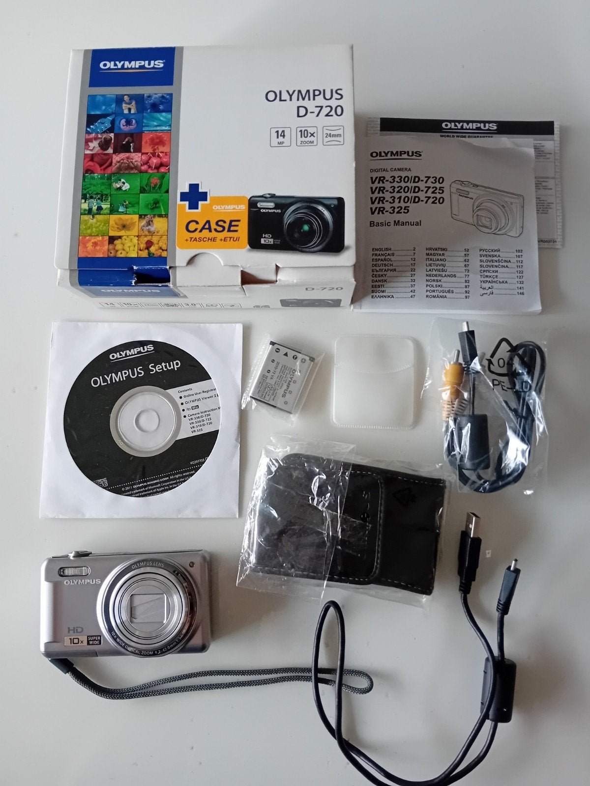 Appareil photo Olympus D-720 complet, Batterie, 14 mégapixels, Utilisé, 8 fois ou plus