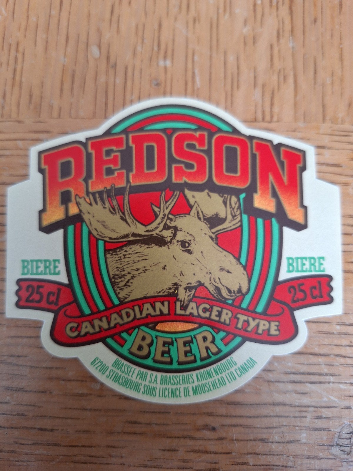 1x bieretiket Redson bier brouwerij Kronenbourg Canadian, Ophalen of Verzenden