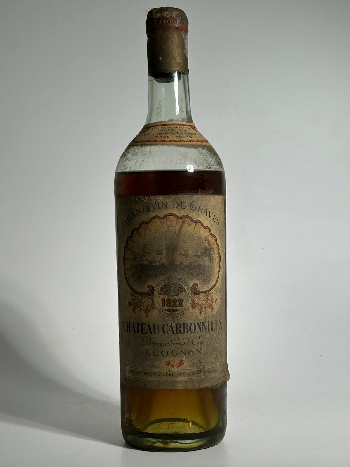 1922 Château Carbonnieux Blanc - 104 jaar oud!, Ophalen, Zo goed als nieuw
