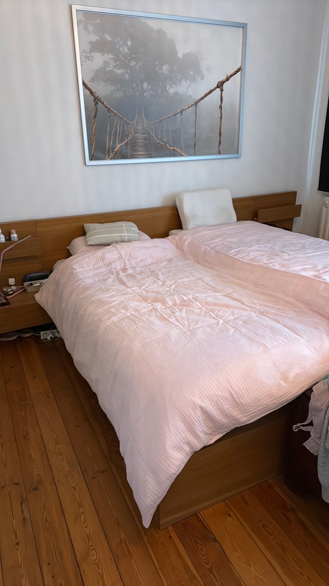 Bed met lattenbodem, Huis en Inrichting, Ophalen, Gebruikt, Tweepersoons