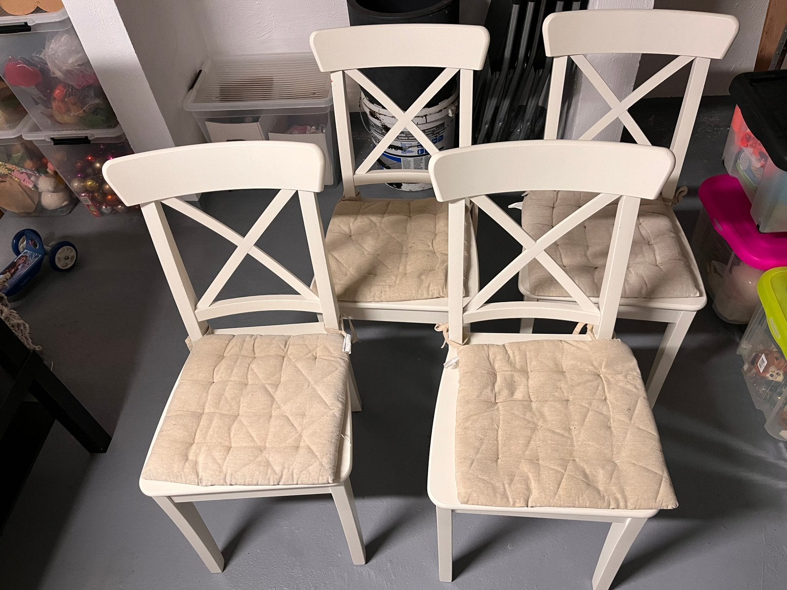 4 rosentorp stoelen (ikea) met kussens, Huis en Inrichting, Ophalen, Gebruikt
