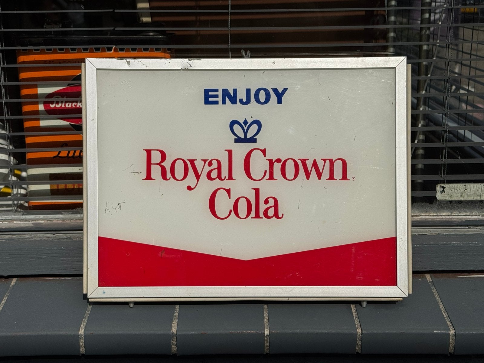 Ancien panneau d'affichage/boîte à lumière Royal Crown Cola, Collections, Panneau publicitaire, Enlèvement ou Envoi, ., Utilisé
