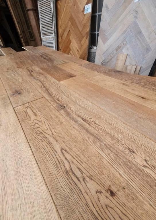 PARQUET EN CHÊNE VINTAGE, RUSTIQUE GRATTÉ À LA MAIN, FUMÉ, !, Enlèvement