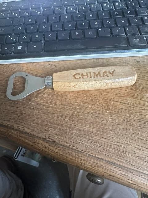 Chimay opener hout wood, Verzamelen, Ophalen, Gebruikt, Flesopener, Overige merken