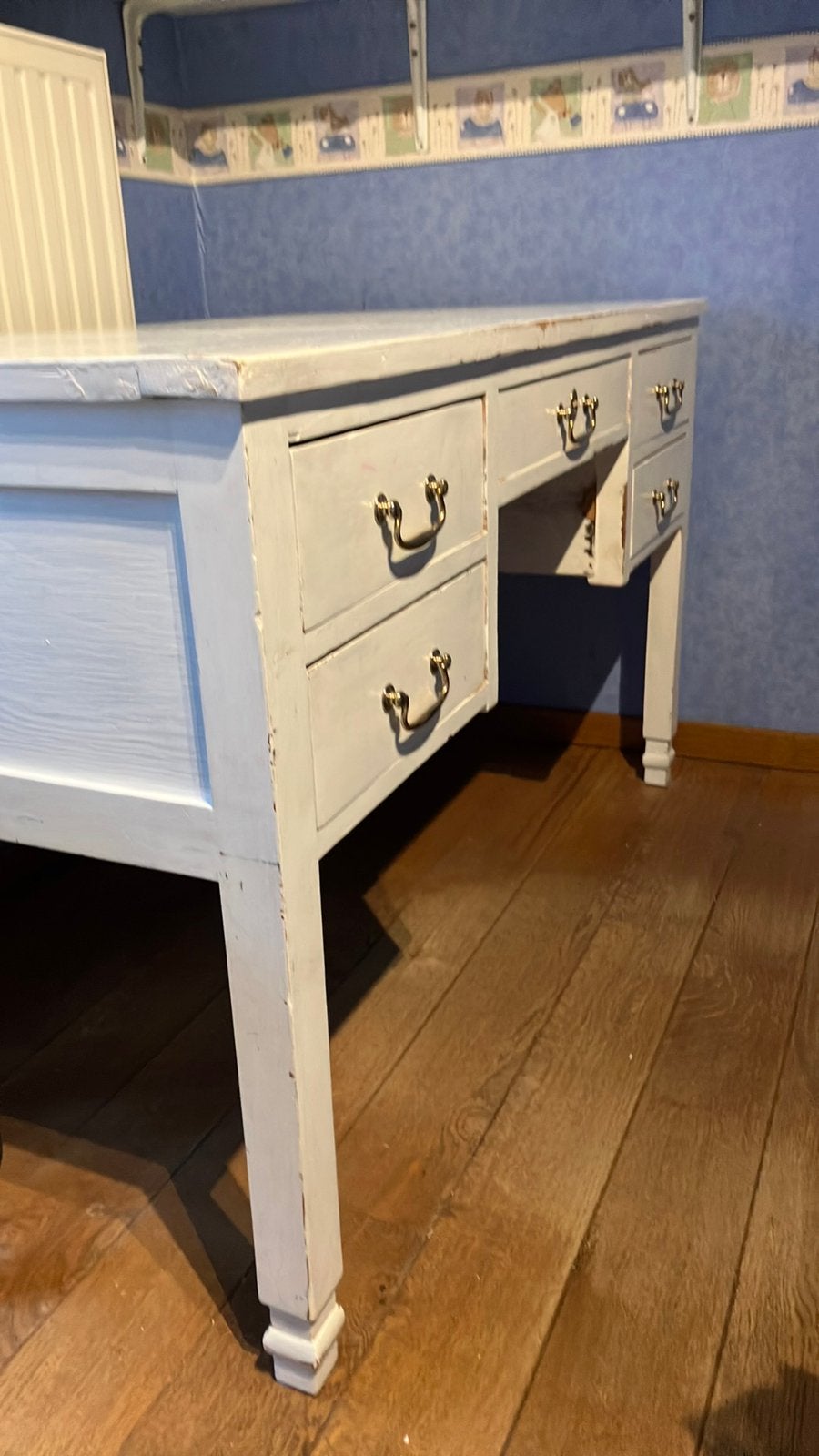 Tres beau bureau blanc en bius !, Maison & Meubles, Enlèvement, Utilisé