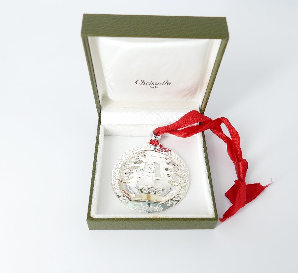Christofle 1998 Kaars Kerstornament - in bewaardoos, Ophalen of Verzenden, Zilver