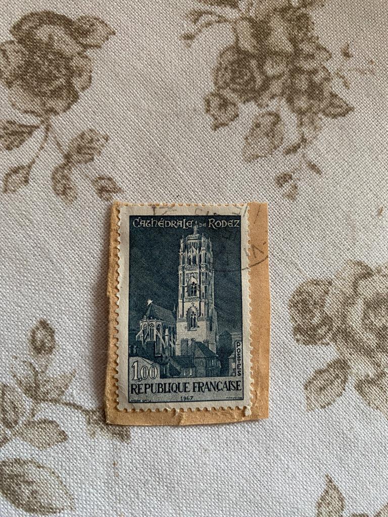 Frankrijk 1F 1967 Rodez-kathedraal André Spitz postzegel, Verzenden, Gestempeld