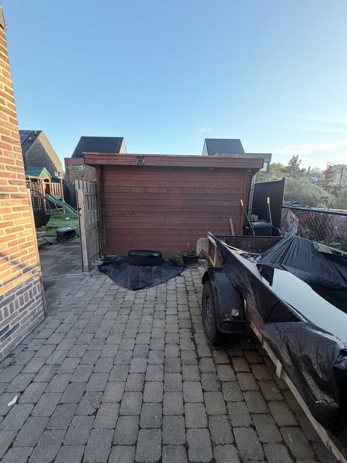 GRATIS : Biancasa tuinhuis 15 m2 zelf af te breken, 200 à 400 cm, 2 fenêtres, Enlèvement, Utilisé